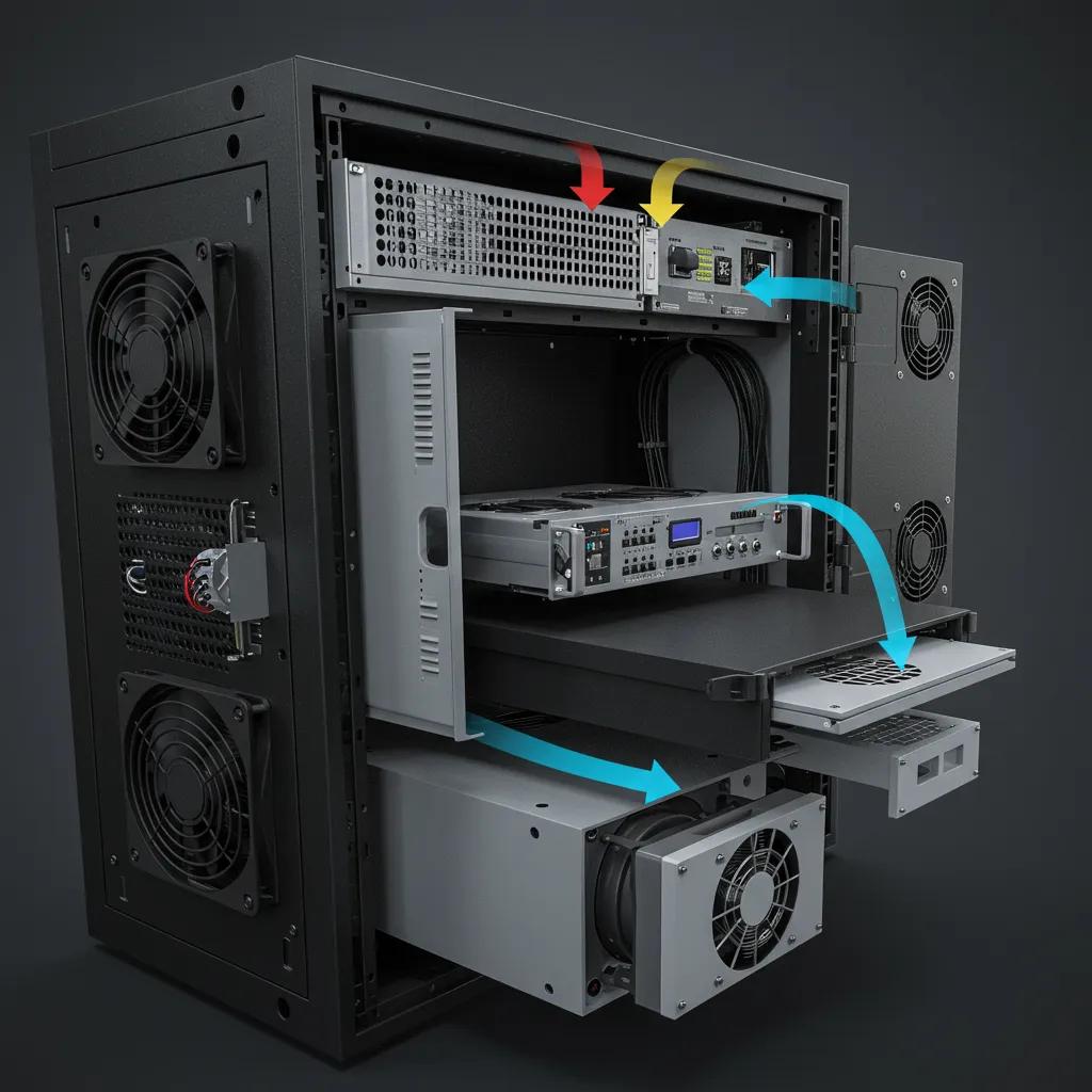 Choosing the Best AV Rack for Your Setup in 2026 4 Cooling solutions for AV racks, showcasing fans and airflow management systems