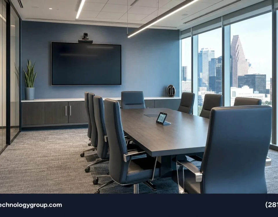 Professional conference room with commercial AV system in Houston — multimediatechnologygroup.com