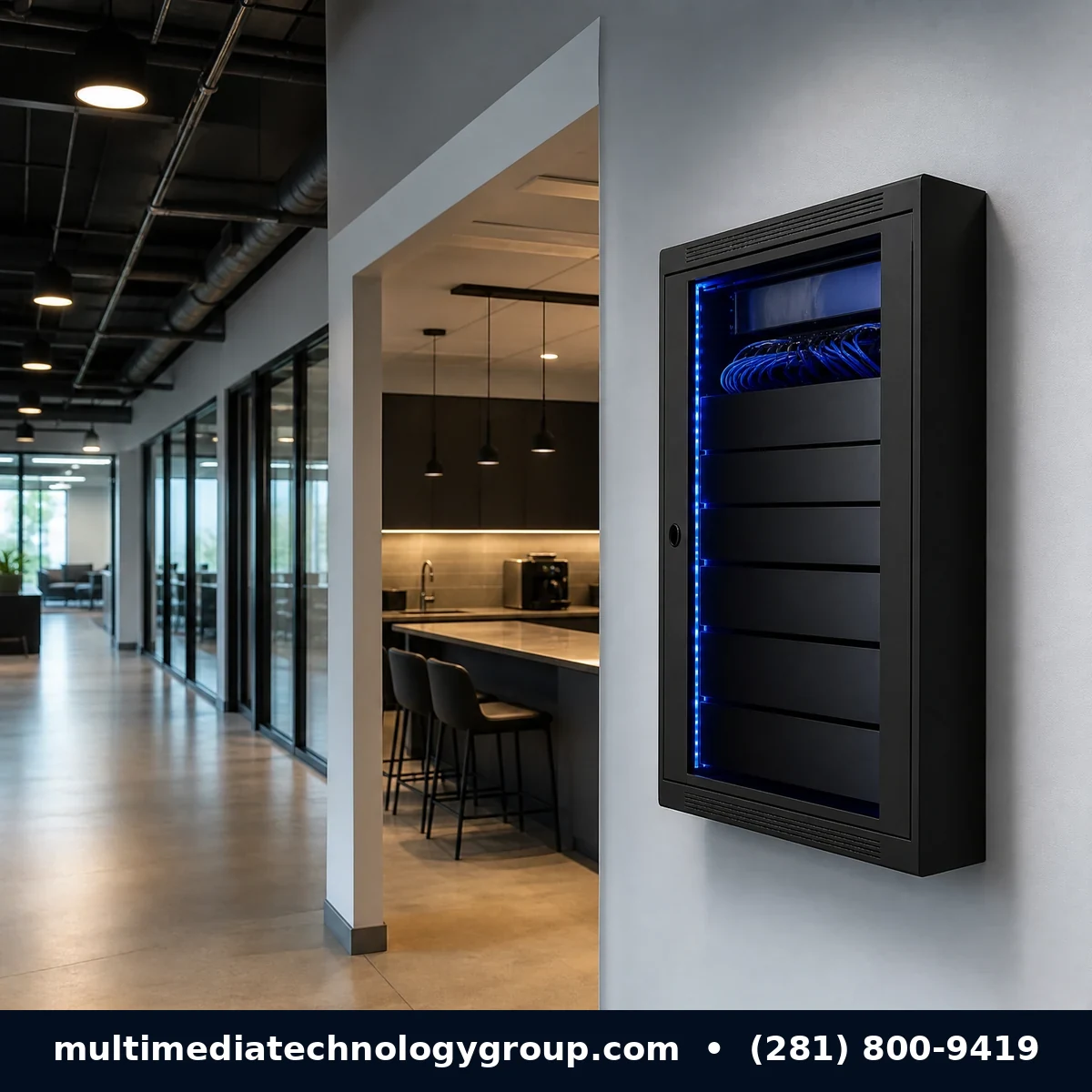 Sonos Amp commercial audio system in a business rack